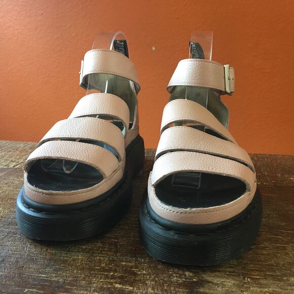 Dr Martens Clarissa II Quad Metallic Leather Shoe Womens 9 Light Pink Sandal - Picture 2 of 11